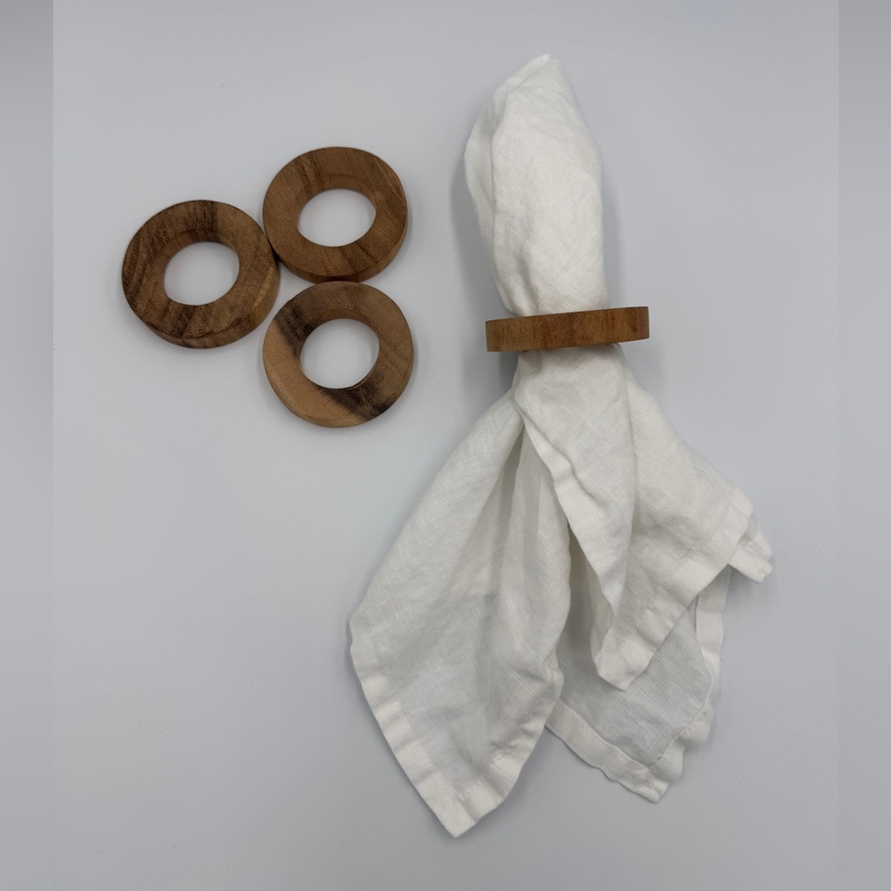 *Set of 4* West Elm Wood Slice Napkin Rings